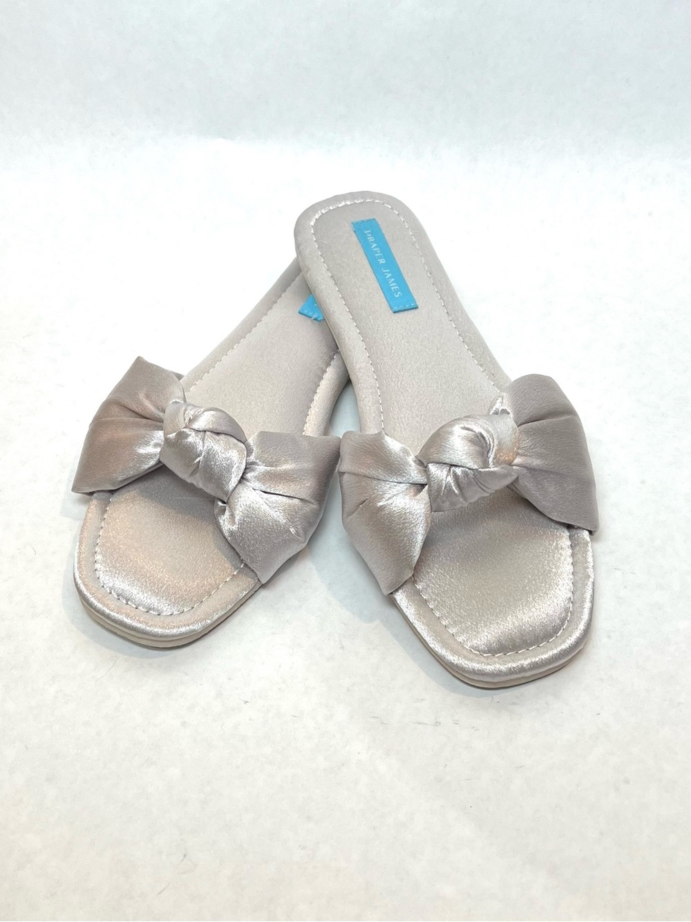 Draper James Metallic Satin Knotted Slide Slippers